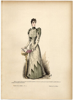 L'Art et la Mode 1890 N°27 G. de Billy, colored fashion lithograph