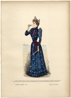 L'Art et la Mode 1890 N°31 G. de Billy, colored fashion lithograph