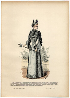 L'Art et la Mode 1890 N°39 Marie de Solar, colored fashion lithograph