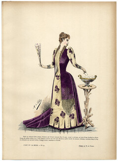 L'Art et la Mode 1890 N°41 Marie de Solar, colored fashion lithograph