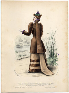 L'Art et la Mode 1891 N°50 Marie de Solar, colored fashion lithograph