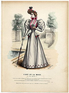 L'Art et la Mode 1894 N°17 Complete with colored engraving by Jules Hanriot