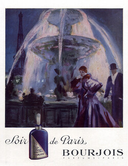 Bourjois (Perfumes) 1949 Soir De Paris, Place De La Concorde, Eiffel Tower