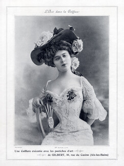 Gilbert (Hairstyles) 1907 Manon Loti, Hairpiece, Art Nouveau Style