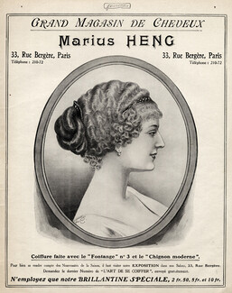 Marius Heng (Hairstyle) 1912 Hairpiece Fontange, Francis Durelle