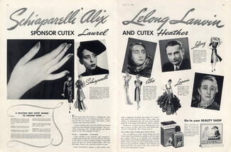 Cutex (Sponsor) 1938 Schiaparelli, Jeanne Lanvin, Lucien Lelong, Alix, Portraits