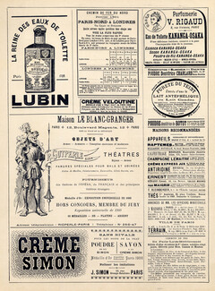 Crème Simon (Cosmetics) 1901 Lubin, Leblanc-Granger, Armour
