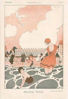 Edouard Halouze 1916 Bathing Beauty, Deauville