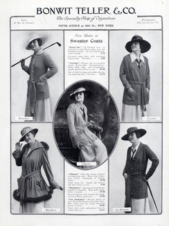 Bonwit Teller 1916 Sweater Coats, Fashion Photography