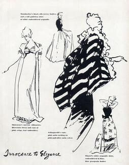 Schiaparelli 1939 Cape, Eric, Evening Gown Chanel, Fashion Illustration