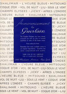 Guerlain (Perfumes) 1944 Mitsouko, Shalimar, Vol De Nuit...