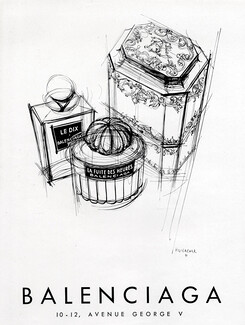 Balenciaga (Perfumes) 1949 Le Dix, La Fuite des Heures, Suzanne Runacher