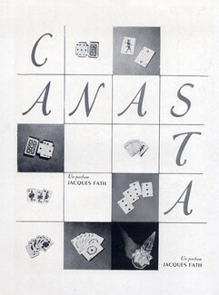 Jacques Fath (Perfumes) 1951 Canasta, Playing Cards