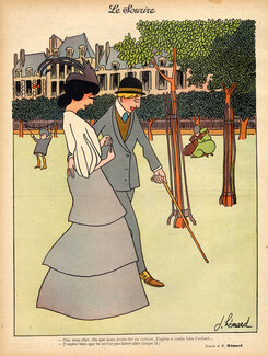Joseph Hémard 1908 Lovers, Elegant Parisienne