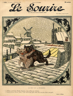 Jacques Nam 1906 "La Nuit du 24 Décembre" The Christmas Eve, all the Cats are Grey, Snow