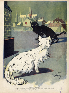 Jacques Nam 1911 White Cat and Black Cat