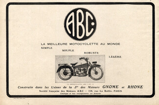 Gnome & Rhone Factory 1919 ABC Motorcycles