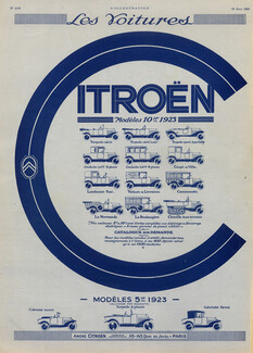 Citroën (Cars) 1923 Cabriolet, Torpedo, Camionnette...