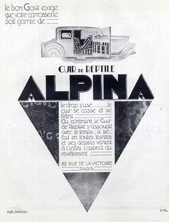 Alpina (Cuirs de Reptile) 1928 Reptile for Cars, Yan Bernard Dyl