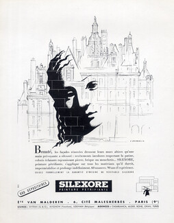 Silexore (Household products) 1951 Ets Van Malderen, Jean Jacquelin, Portrait