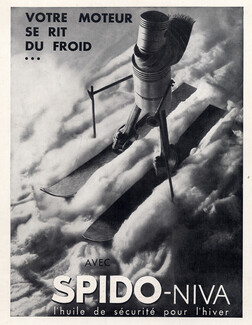 Spidoléine (Motor Oil) 1934 Spido-Niva, Skiing