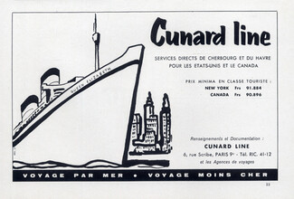 Cunard Line (Ship company) 1959 Queen Elizabeth, Transatlantic Liner
