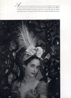 Mellerio & Albouy Hat 1948 Diamond Brooch, Fashion Photography