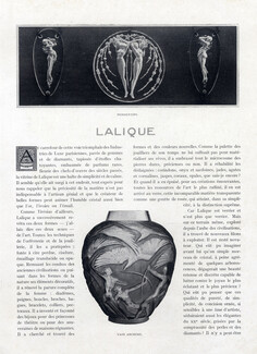 Lalique, 1923 - Crystal Pendentifs, Vase Archers..., 3 pages
