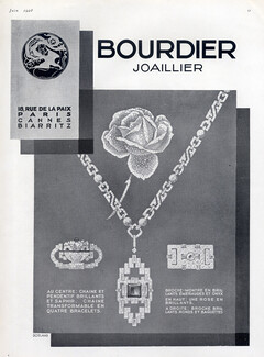 Bourdier (Jewels) 1928 Chain, Pendant, Brooch-Watch, Art Deco Style