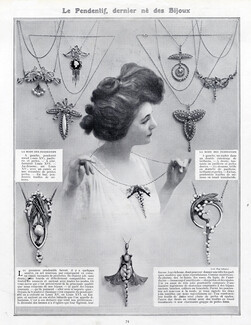 Le Pendentif, dernier né des bijoux, 1909 - Paul Lienard Art Nouveau