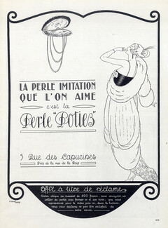 Perle Potiez 1920 Pearls E.Courchinoux