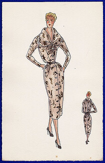 Robert Piguet 1939 Dress long sleeves