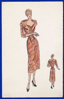Robert Piguet 1939 Dress 3-4 sleeves