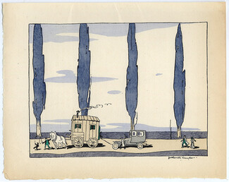 Borelli-Vranska 1914 Pochoir Plate, The Road