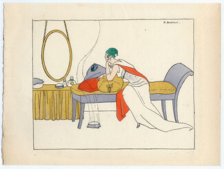 Borelli-Vranska 1914 Pochoir Plate, The Perfumes, Decorative Arts