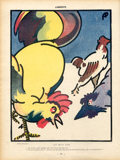 Paul Ancrenaz 1916 Golden Eggs, Cockerel, Rooster
