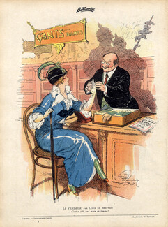 Lubin de Beauvais 1915 At the Glover, Elegant Parisienne, Store Shop