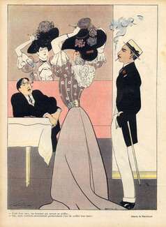 Petitjean 1908 Elegants, Dress Fashion Art Nouveau Style