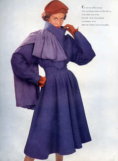 Lanvin Castillo 1951 Foulard épaule, purple Winter Coat, Bisville (Fabric)
