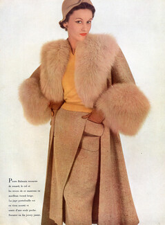 Pierre Balmain 1950 Winter Coat, Fashion Photography
