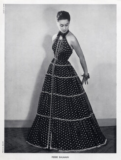 Pierre Balmain 1951 Evening Gown, Fashion Photography Louis Astre