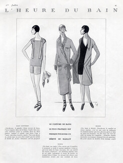 Worth & Marie Nowitzky 1925 Swimwear, Fashion Illustration