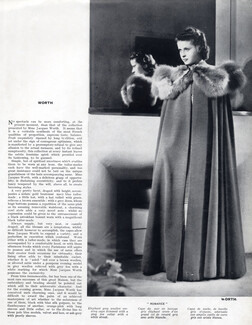 Madame Jacques Worth 1940 Winter Cape and Fur Collar