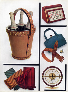 Hermès, Innovation, Balmain, Andrée Higgins, Dior, Riotteau, Cornille, Winter, Christofle, Boinet, Goyard 1953 4 Illustrated Pages, 5 pages