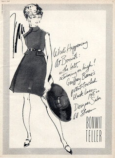 Bonwit Teller 1967 Dress Fashion Illustration