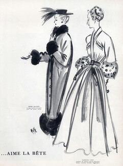 Christian Dior & Pierre Balmain 1947 Velvet Coats, Fernando Bosc