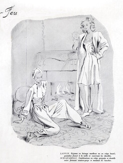 Schiaparelli & Jeanne Lanvin 1942 Pajamas, Nightgown