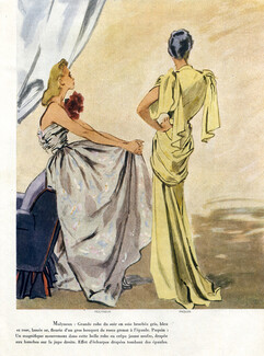 Paquin & Molyneux 1945 Evening Gown, Leon Benigni