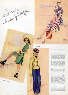 Hermès & Lelong & Paquin 1939 Beachwear, René Bouché
