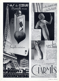 Charmis (Lingerie girdle) & Bertelli (Perfumes) 1937 Eiffel Tower